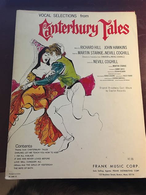 Vocal Selections From Canterbury Tales Richard Hill John Hawkins