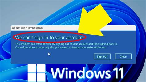 ️ We Cant Sign In To Your Account Windows 11 Error Fix 2022