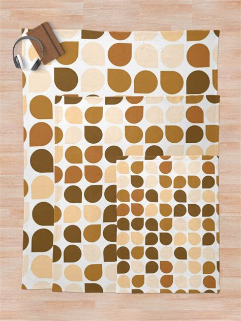 Copper Geometric Shapes In Repeated Pattern Throw Blanket By Acidmit