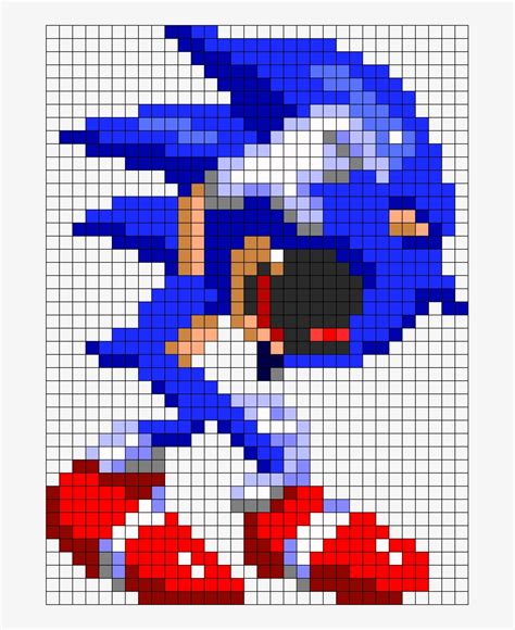8 Bit Sonic Pixel Art Grid