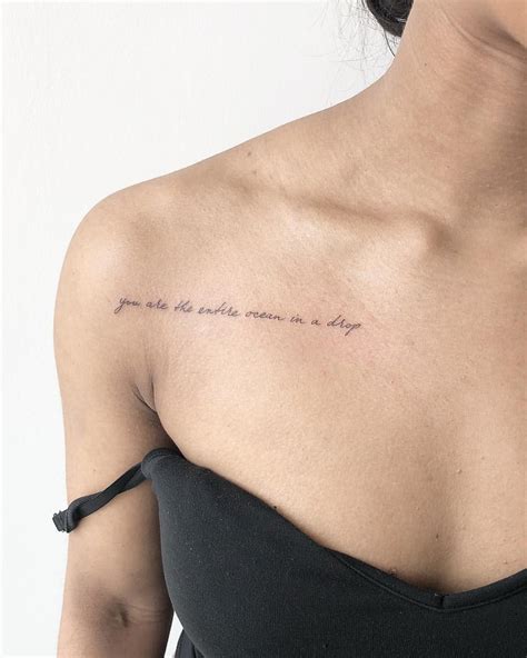 Chronic Ink Tattoo Joanna Roman Fine Line Tattoo Script Collar Bone