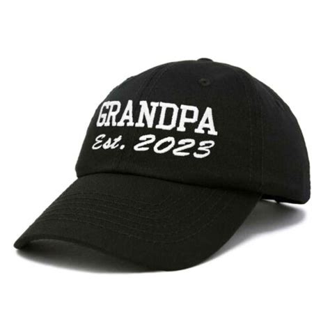 Dalix New Grandpa Hat Est 2023 Fun T Embroidered Dad Hat Cotton Cap Ebay