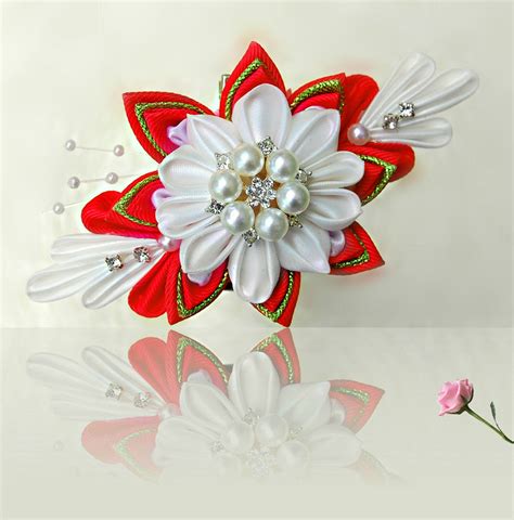 November 25, 2020 at 1:45 am. Poinsettia hair clip - red white flower headpiece with ...