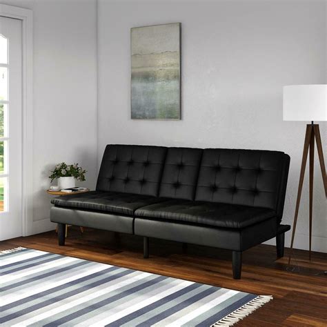72w x 42.5d x 16.5h futon care: Futon Mainstays Memory Foam Faux Leather PillowTop