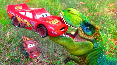 Disney Pixar Cars Lightning Mcqueen Dreams Attacked By Giant T Rex