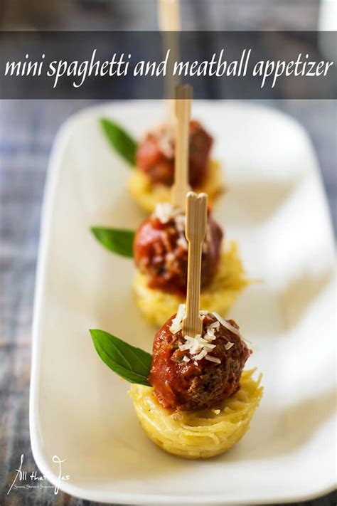 Mini Spaghetti Nests And Italian Meatballs Appetizer • All Thats Jas