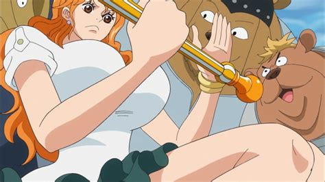 Nami One Piece One Piece Screencap 1girl Breasts Huge Breasts Long Hair Orange Hair