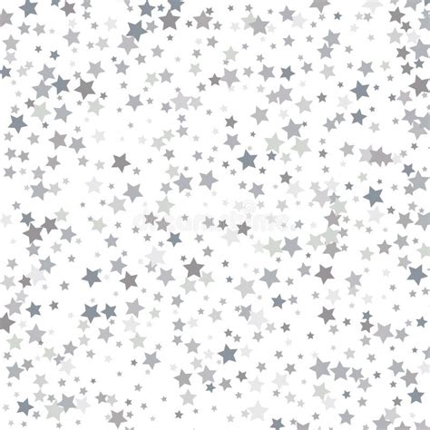 Silver Glitter Stars Falling From The Sky On White Background A Stock