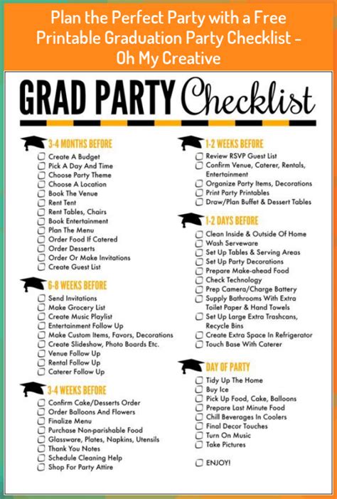 Free Printable Graduation Party Checklist Printable Templates