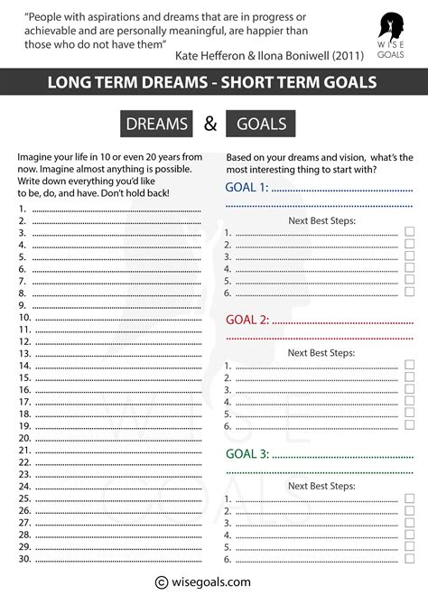 Stylish Goal Setting Worksheets To Print PDF FREE