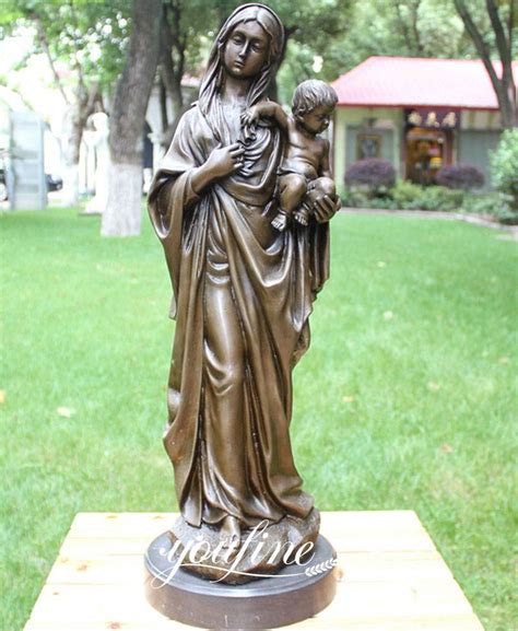 Religious Mother Mary Holding Baby Jesus Bronze Statue For Sale Bokk