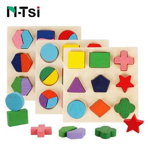 N Tsi Wooden Geometric Shapes Sorting Math Montessori