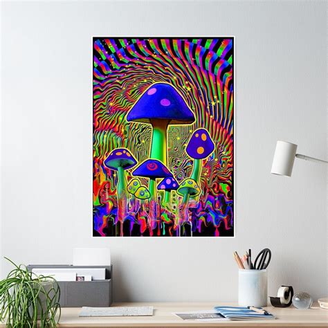 Mind Melt Mushrooms Black Light Poster By Trendira Black Light