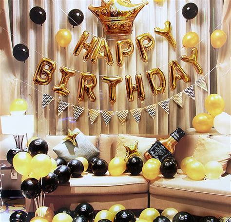 Buy Black And Gold Party Decorations Black Gold Birthday Decor Set