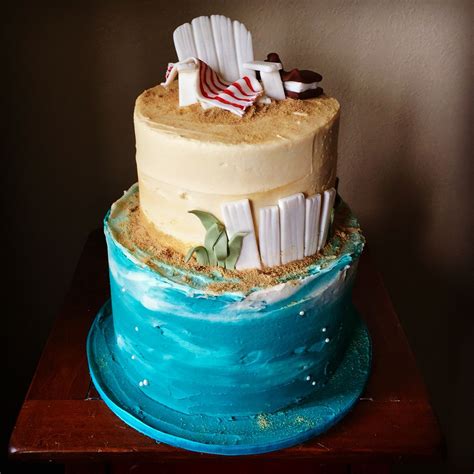 Beach themed cake. | Beach themed cake, Themed cakes, Cake