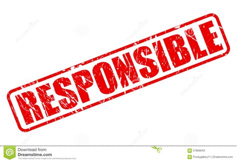 Responsible red stamp text stock illustration. Illustration of immoral - 57869643