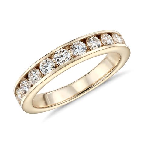 Channel Set Diamond Ring In 14k Yellow Gold 1 Ct Tw Blue Nile