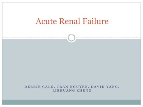 PDF Acute Renal Failure Debbiegalo Acute Glomerulonephritis