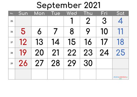 Free Printable September 2021 Calendar Premium