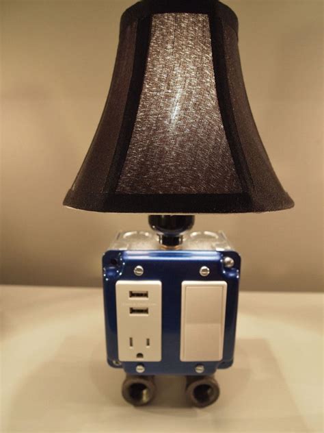Get it as soon as wed, jun 16. Blue Vintage table or desk lamp with USB charging station ...
