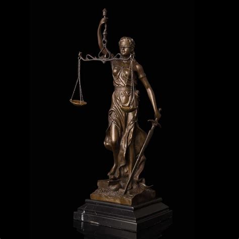 Atlie Famous Lady Scales Of Justice Statue Figurine Bronze Retro Art Decor Classical Greek