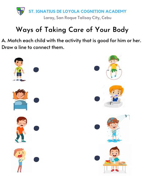 Ways Of Taking Care Of Your Body Worksheet Take Care Of Your Body