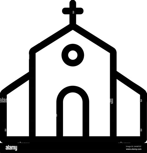 Icono De La Iglesia Vector Símbolo De Contorno Aislados Ilustración