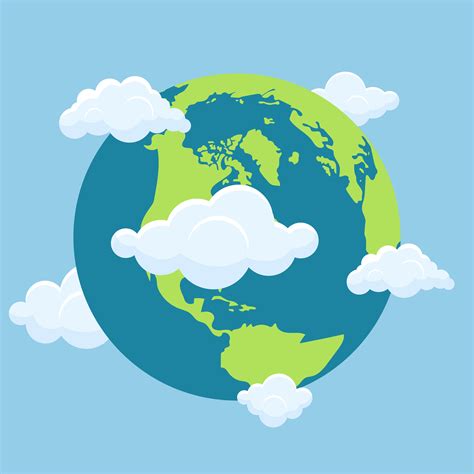 Planet Earth With Clouds 1271071 Vector Art At Vecteezy