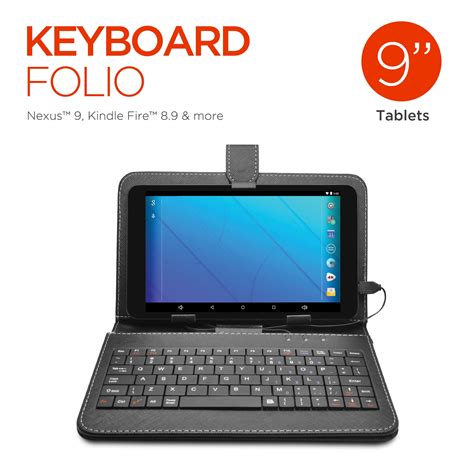 Ematic Micro Usb Keyboard Folio For 9 Tablets Black Ewk911