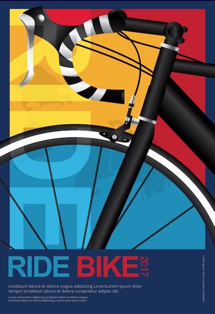 Cycling Poster Design Template Vector Illustration Vector Premium