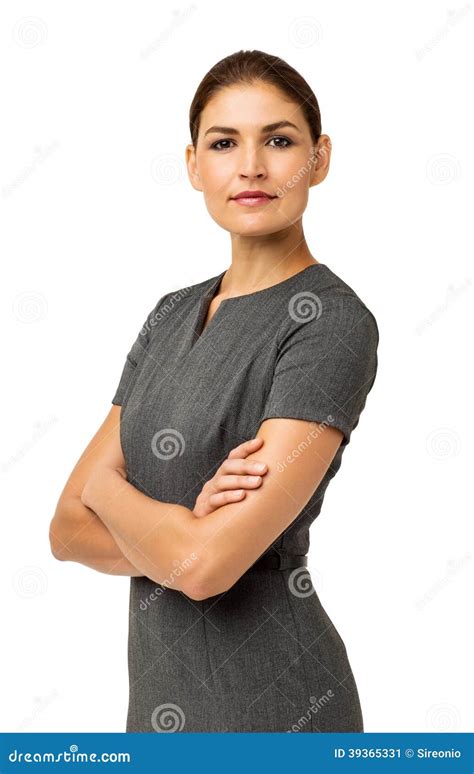 Confident Businesswoman Standing Arms Crossed Stock Image Image Of