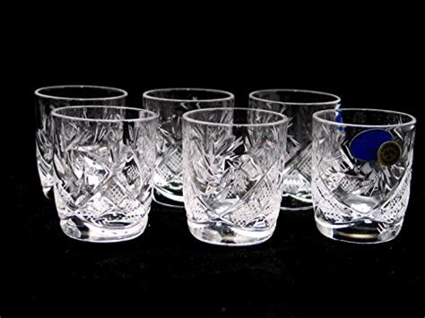 Set Of 6 Russian Vintage Cut Crystal Stemless Shot Vodka Glasses 15 Oz