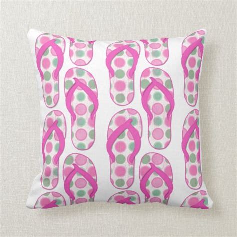 Check out amazing flipflops artwork on deviantart. Pink & green polka dotted flip flop design! pillows