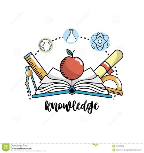 Education School Knowledge And Utensils Design Stock Vector