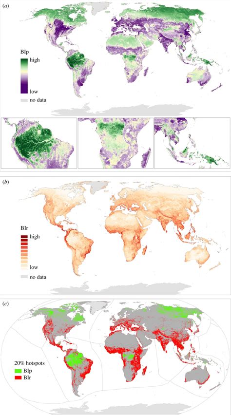 Global Biodiversity Maps Showing Priority Areas For Proactive Bip And
