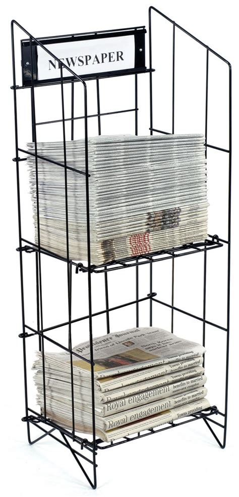 Two Shelf Newspaper Rack With Sign Custom Sign Header