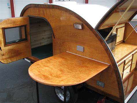 Our Retro Teardrop Camper And Side Table In A Light Finish Buy Already
