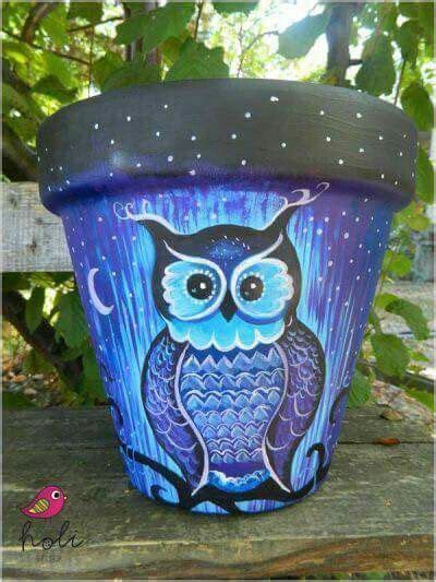 Could Do This With Glow In The Dark Paint Painted Flower Pots
