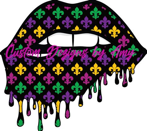 Mardi Gras Dripping Lips Etsy