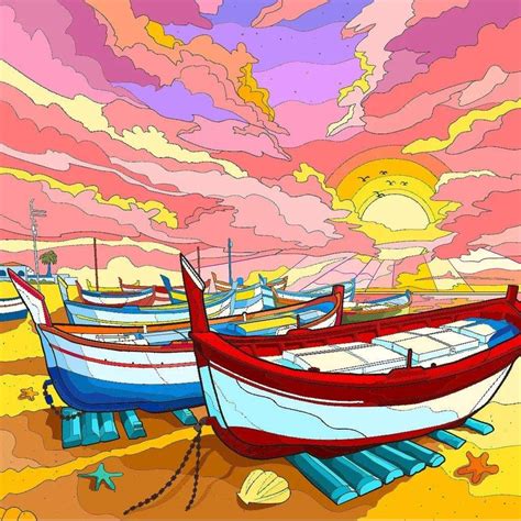 Solve PUZZLE Beached Boats Jigsaw Puzzle Online With 81 Pieces