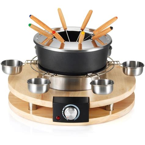 Fondue 8 personnes base en bois bois Kitchen Chef