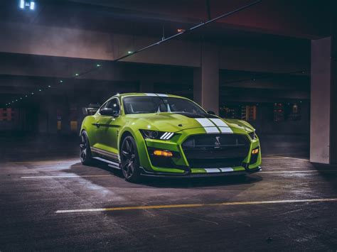 Desktop Wallpaper Green Ford Mustang Shelby Gt500 Sportcar 2020 Hd