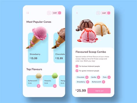 Ice Cream App Branding Shop Web App Design App Design Inspiration