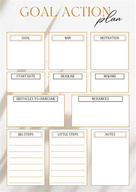 Comprehensive Goal Action Template All In One In 2023 Life Goal