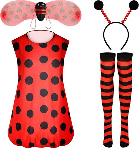 women ladybug costume set ladybug costume dress for halloween cosplay uk toys and games