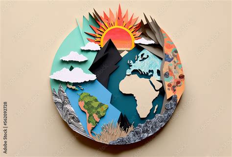 Planet Earth Climate Change And Global Warming Paper Collage