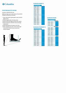 Columbia Footwear Fit Guide Size Chart Printable Pdf Download
