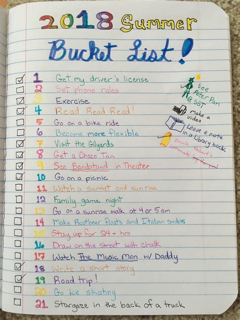 My Summer Bucket List of 2018 11/25 Completed | Summer bucket, Summer bucket lists, Bucket list