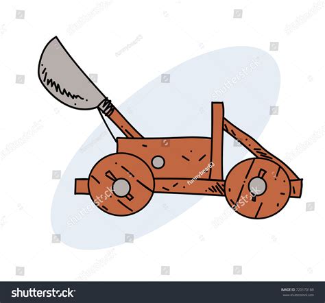 Catapult Hand Drawn Cartoon Image Freehand Stock Vector Royalty Free