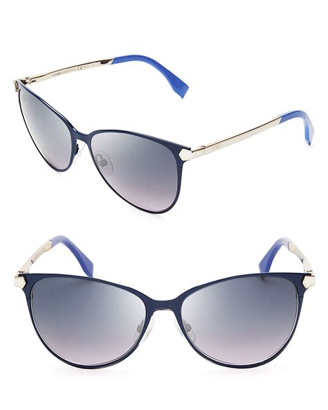 Fendi Metal Cat Eye Sunglasses In Blue Lyst